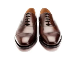 Straight Cap Oxfords | Oxfords<Crockett & Jones Connaught Dark Brown Burnished Calf