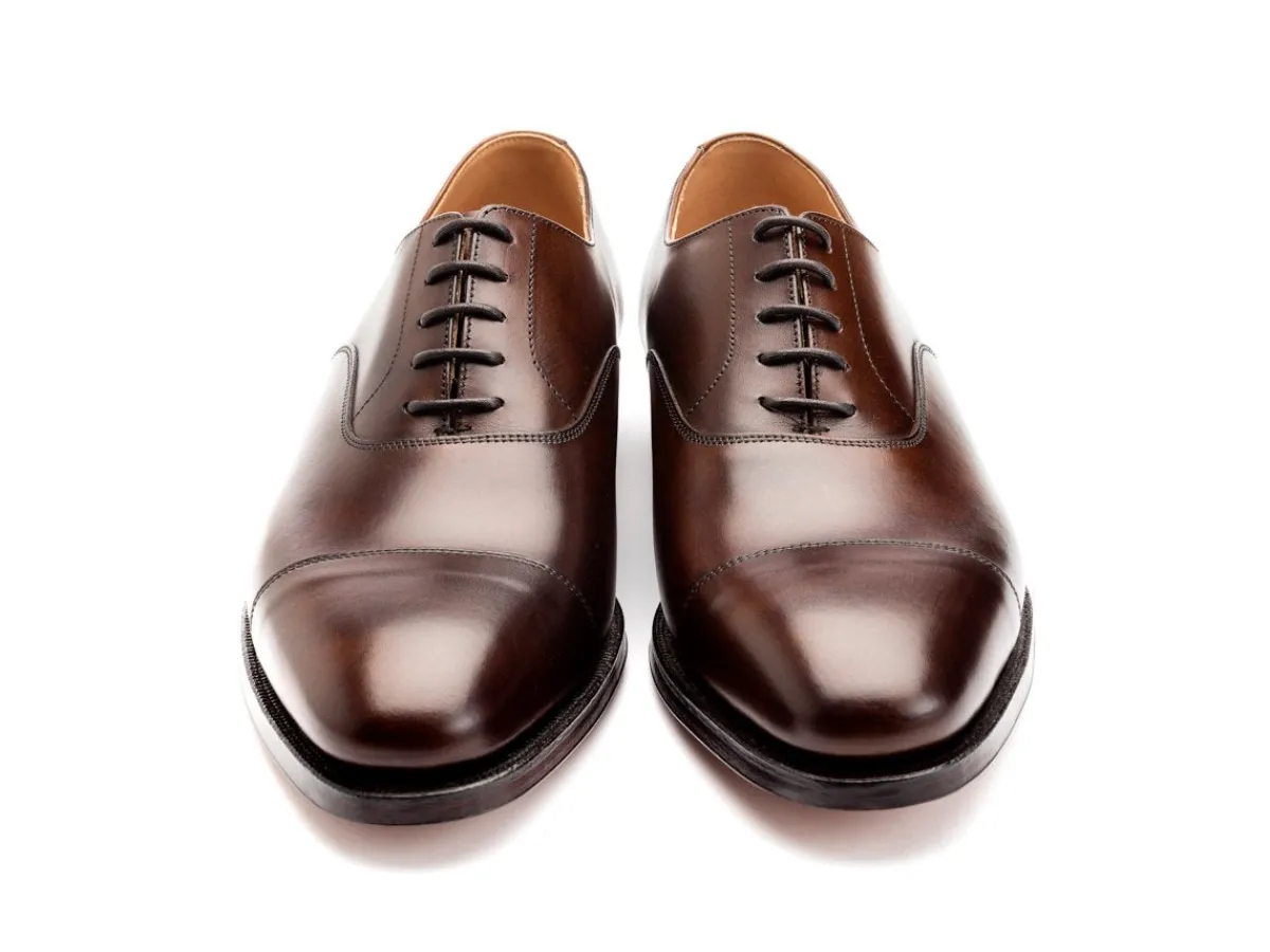 Straight Cap Oxfords | Oxfords<Crockett & Jones Connaught Dark Brown Burnished Calf