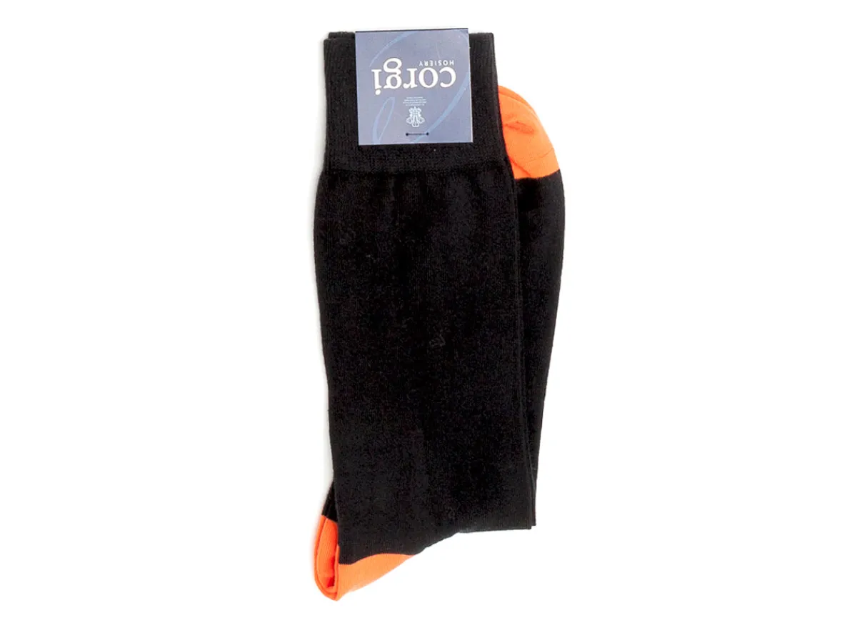 Socks<Corgi Contrast Heel & Toe Socks Black