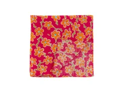 Pocket Squares<Double Monk Cotton Pocket Square Flower Pink & Orange