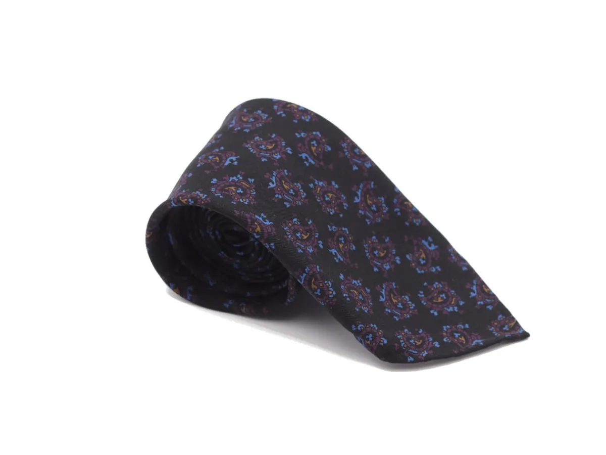 Ties<Tie Your Tie Crepe Silk Paisley Tie Black