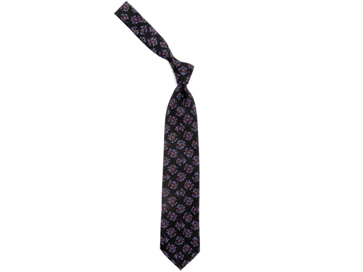 Ties<Tie Your Tie Crepe Silk Paisley Tie Black