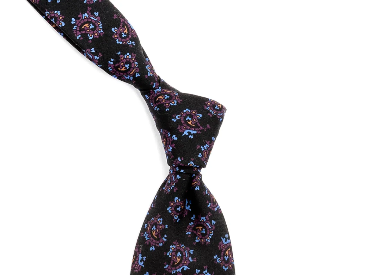 Ties<Tie Your Tie Crepe Silk Paisley Tie Black