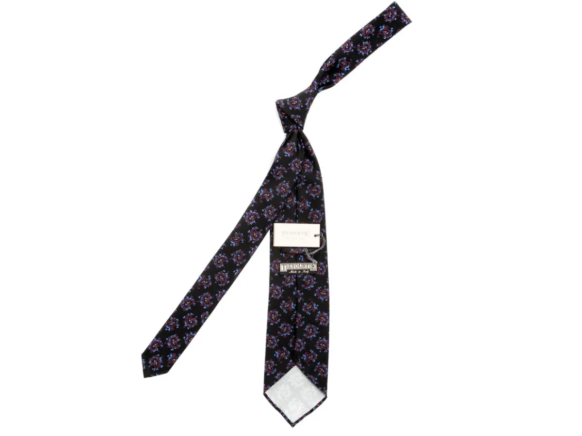 Ties<Tie Your Tie Crepe Silk Paisley Tie Black
