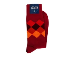 Socks<Corgi Diamond Pattern Socks Red