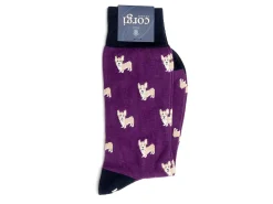 Socks<Corgi Dog Pattern Socks Purple