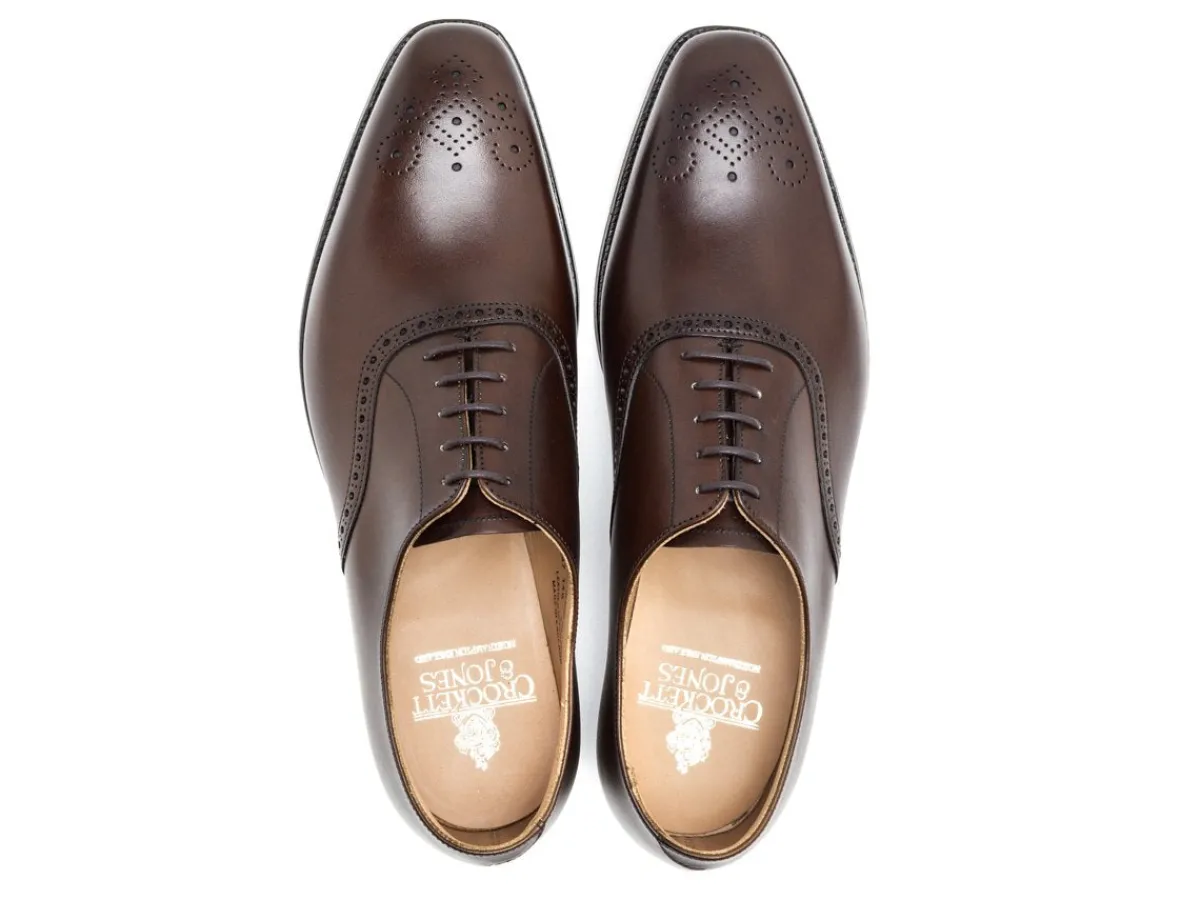 Oxfords | Brogues<Crockett & Jones Edgware Dark Brown Burnished Calf