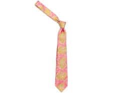 Ties<Double Monk Five Fold Silk Tie Indian Paisley Pink