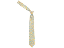 Ties<Double Monk Five Fold Silk Tie Indian Paisley Light Blue
