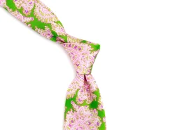 Ties<Double Monk Five Fold Silk Tie Indian Paisley Green