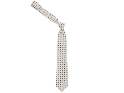 Ties<Double Monk Five Fold Silk Tie White Leaf Floral