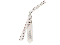 Ties<Double Monk Five Fold Silk Tie White Leaf Floral