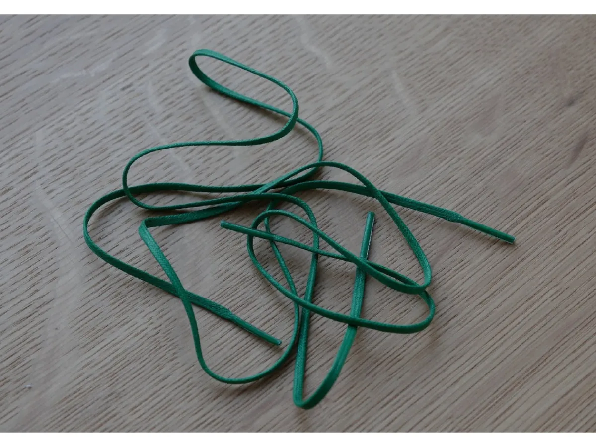 Shoelaces<Shoestripes Flat Waxed Cotton Shoelaces Green