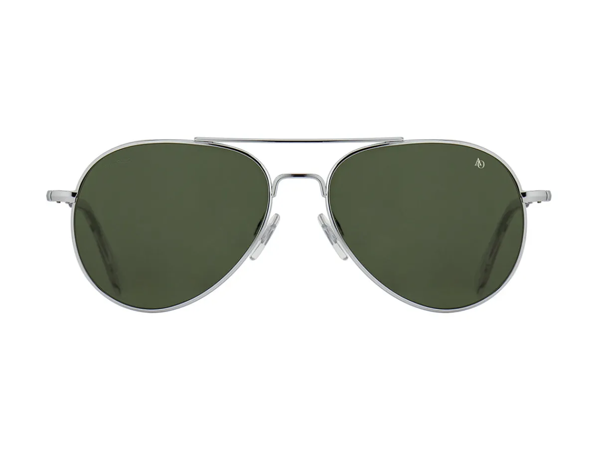 Sunglasses | Eyewear<American Optical General Silver Green Glass Lens Polarised