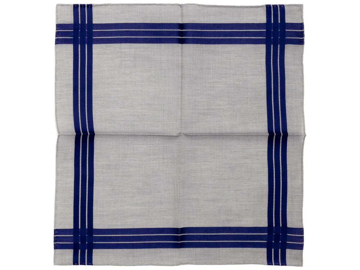 Pocket Squares<Simonnot Godard Grey-Navy Adelie Pocket Square