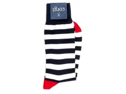 Socks<Corgi Henry Stripe Socks Navy & White