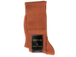 Socks<Bresciani Knee Length Cotton Socks Brown