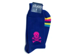 Socks<Corgi Large Skull Socks Purple