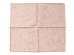 Pocket Squares<Simonnot Godard Light Brown Pocket Square with Orange Edge
