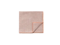 Pocket Squares<Simonnot Godard Light Brown Pocket Square with Orange Edge