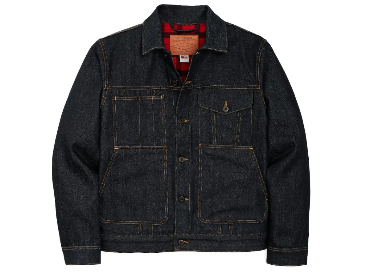 Outerwear | Jackets<Filson Lined Denim Short Cruiser Raw Indigo