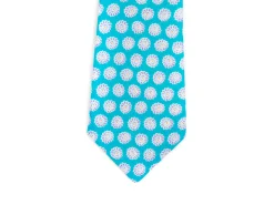 Ties<Double Monk Linen Tie Flower Blue