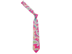 Ties<Double Monk Linen Tie Large Paisley Pink