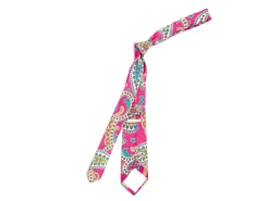 Ties<Double Monk Linen Tie Large Paisley Pink