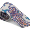 Ties<Double Monk Linen Tie Large Paisley White