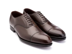 Straight Cap Oxfords | Oxfords<Crockett & Jones Lonsdale Dark Brown Antique Calf