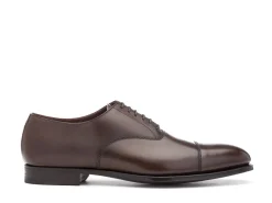 Straight Cap Oxfords | Oxfords<Crockett & Jones Lonsdale Dark Brown Antique Calf