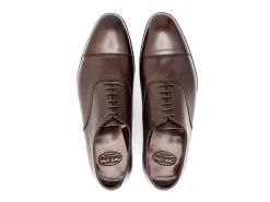 Straight Cap Oxfords | Oxfords<Crockett & Jones Lonsdale Dark Brown Antique Calf