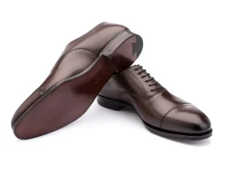 Straight Cap Oxfords | Oxfords<Crockett & Jones Lonsdale Dark Brown Antique Calf