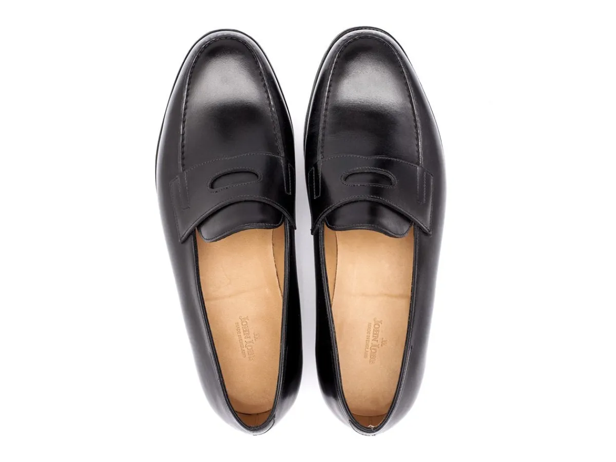 Summer Shoes | Penny Loafers<John Lobb Lopez Black Calf