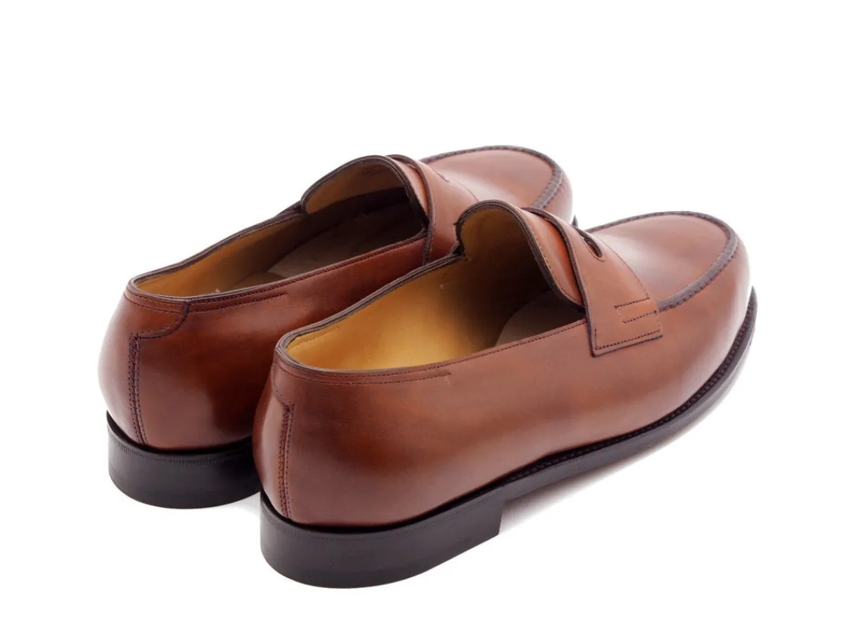 Summer Shoes | Penny Loafers<John Lobb Lopez Chestnut Misty Calf