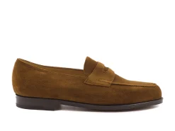 Suede | Penny Loafers<John Lobb Lopez Parisian Brown Suede