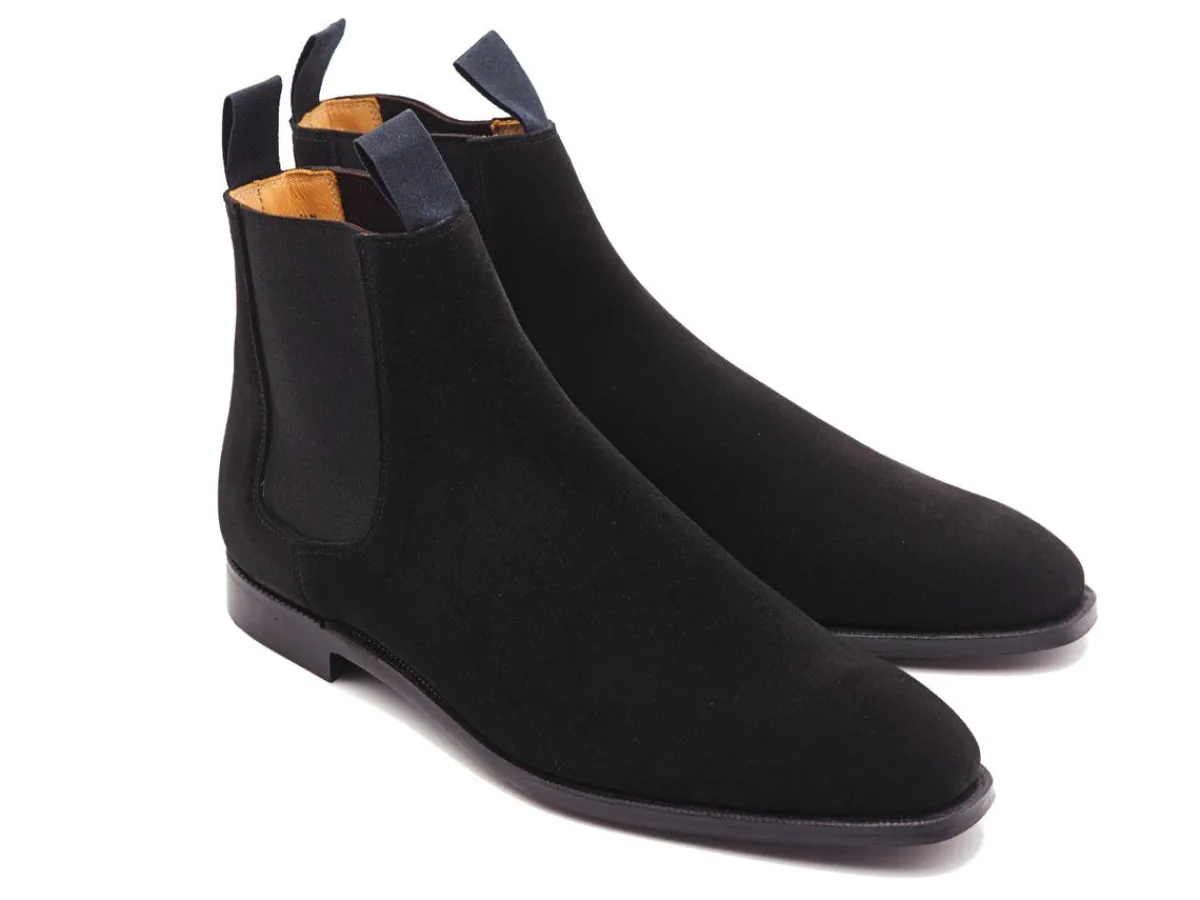 Elastic Sides | Boots<Crockett & Jones Maitland Black Calf Suede