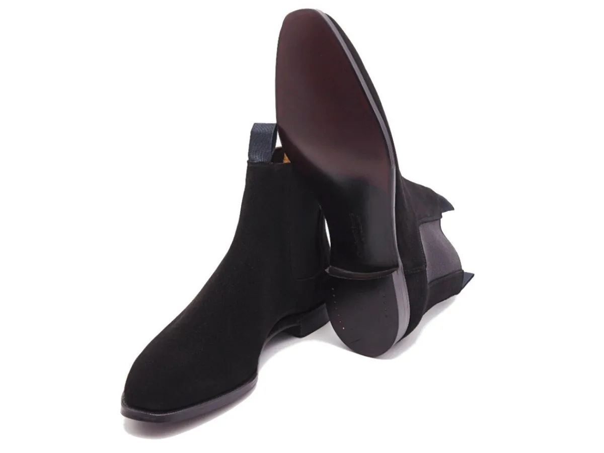 Elastic Sides | Boots<Crockett & Jones Maitland Black Calf Suede