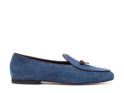 Summer Shoes | Slippers<Rubinacci Marphy Loafer Light Navy Velour