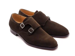 Suede | Monk Straps<Crockett & Jones Melbourne Dark Brown Calf Suede