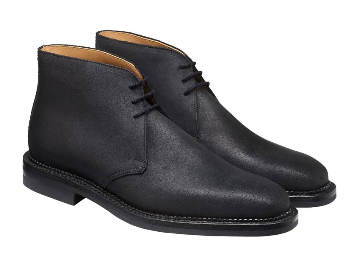 Suede | Rubber Soles<Crockett & Jones Molton Black Rough-out Suede