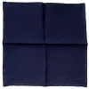 Pocket Squares<Simonnot Godard Navy Pocket Square with Hemstitch Edge