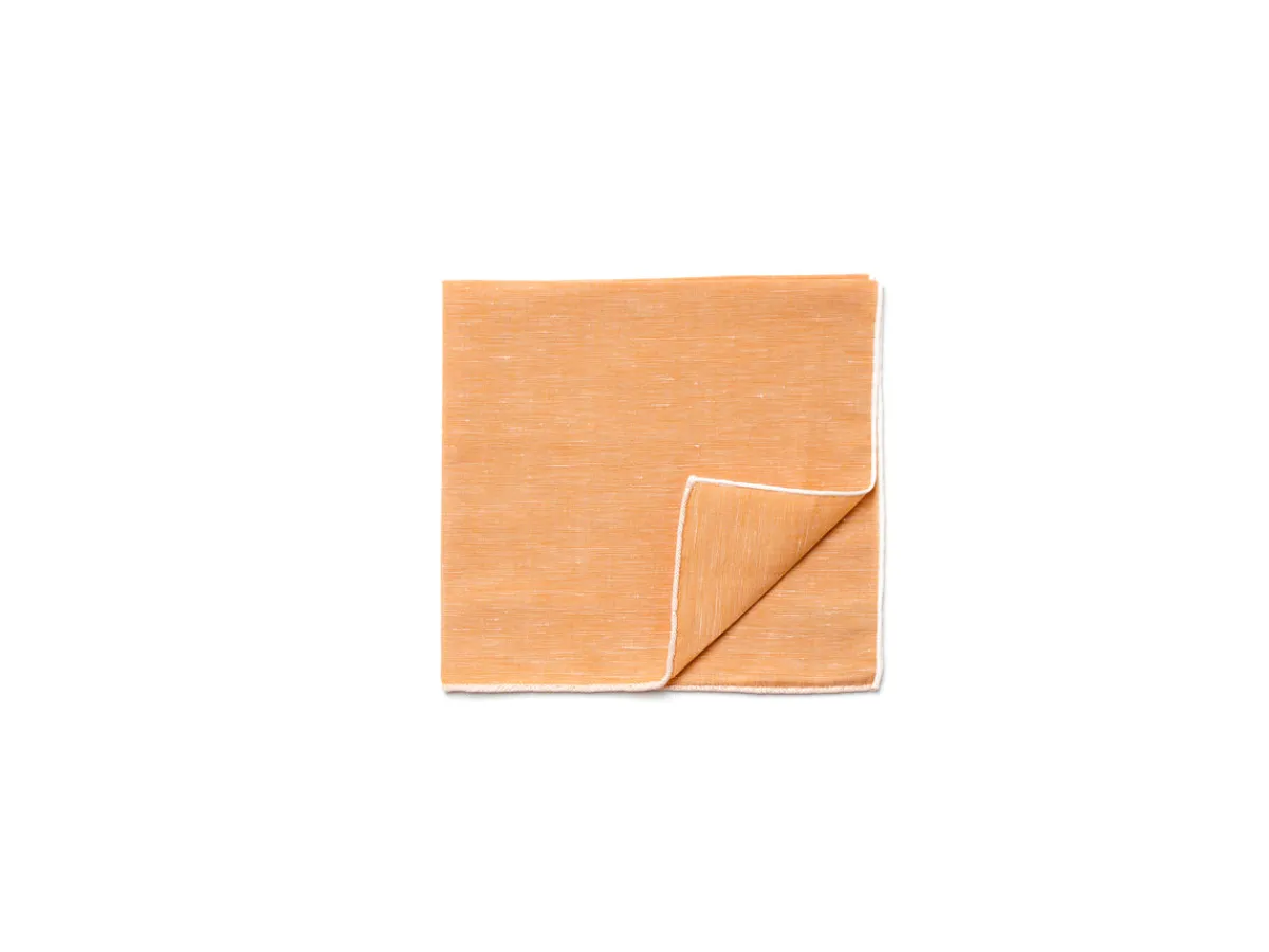 Pocket Squares<Simonnot Godard Orange Pocket Square with White Edge