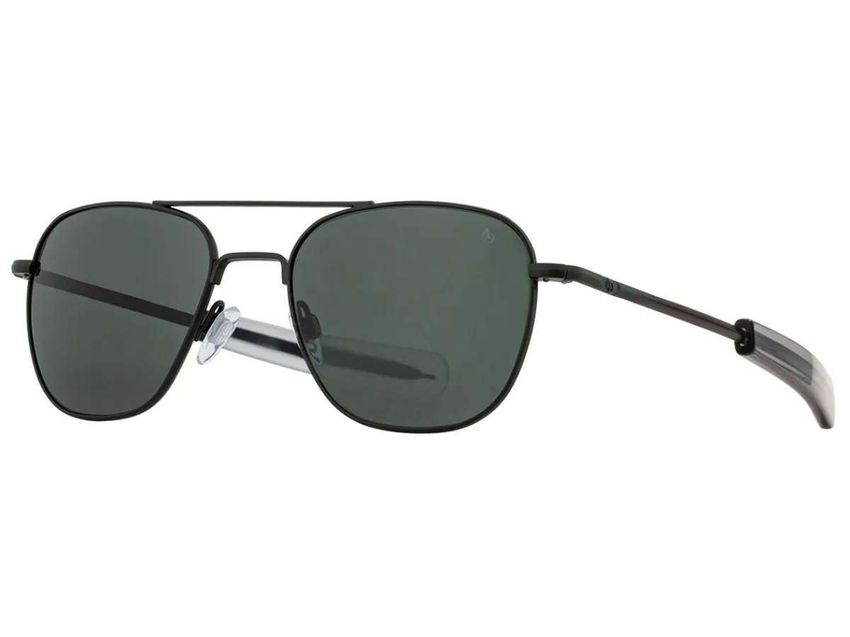 Sunglasses | Eyewear<American Optical Original Pilot Black Grey Glass Lens Polarised