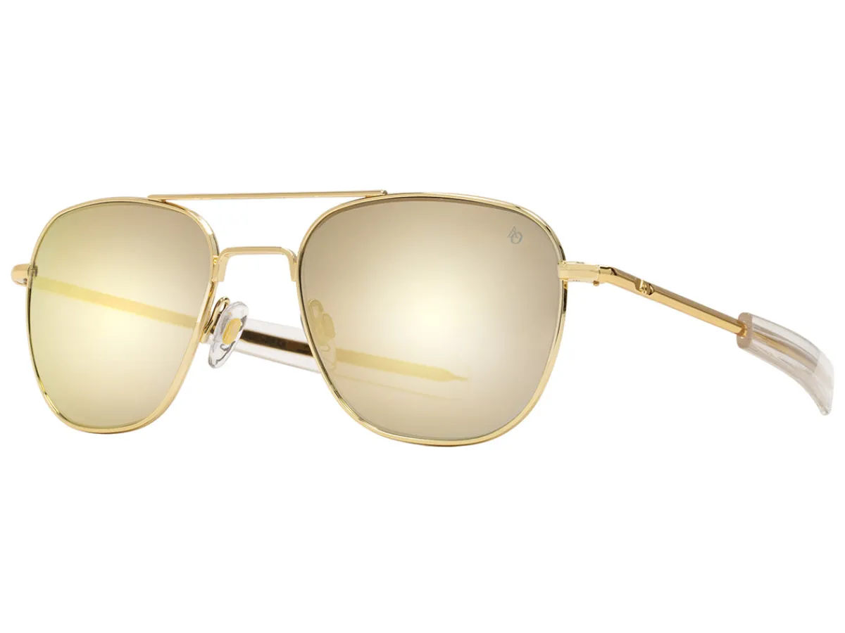 Sunglasses | Eyewear<American Optical Original Pilot Gold Gold Mirror Glass Lens Polarised