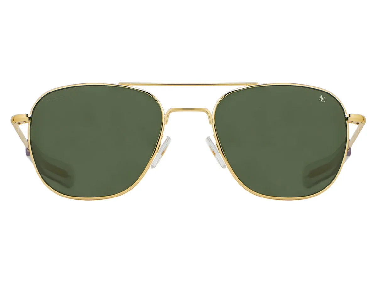 Sunglasses | Eyewear<American Optical Original Pilot Gold Green Glass Lens Polarised