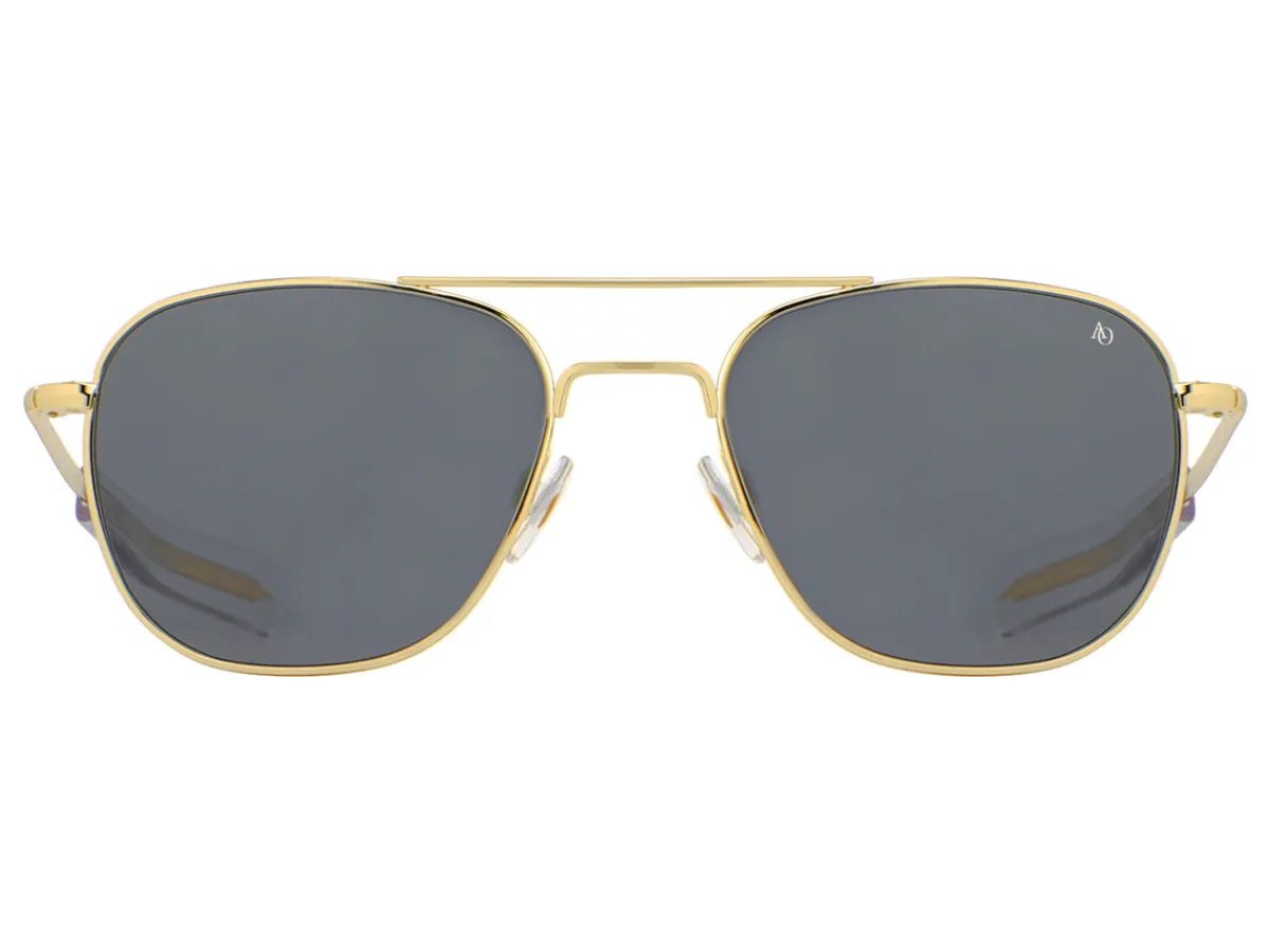 Sunglasses | Eyewear<American Optical Original Pilot Gold Grey Glass Lens