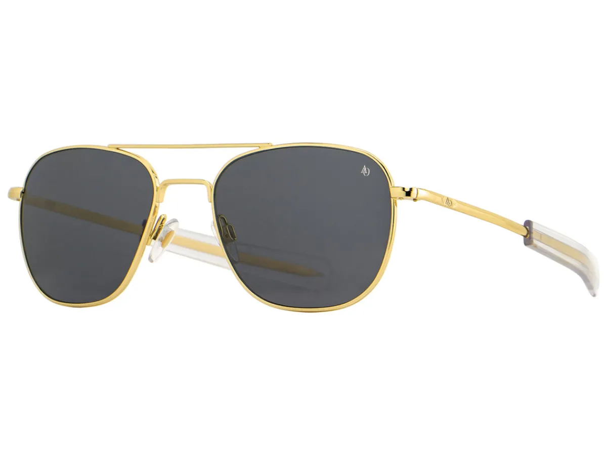 Sunglasses | Eyewear<American Optical Original Pilot Gold Grey Glass Lens