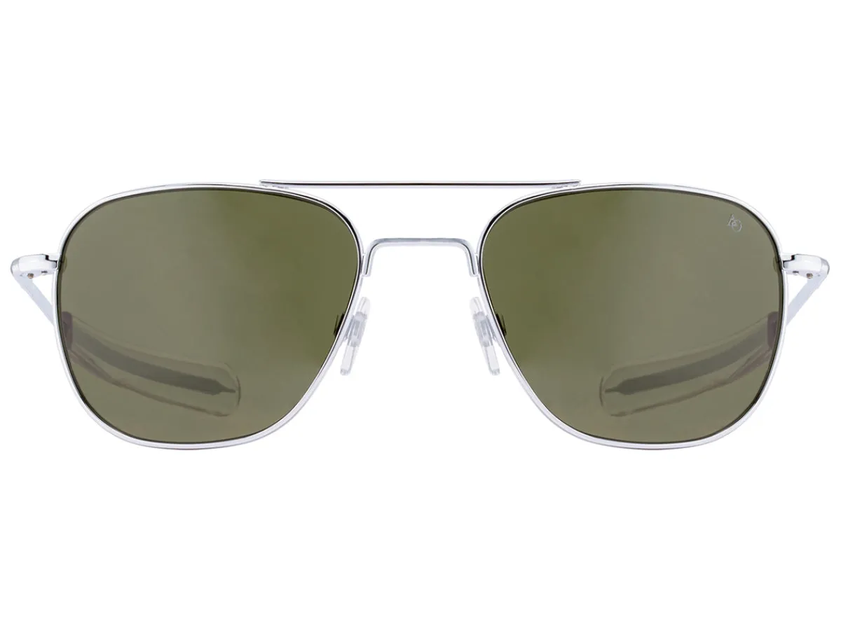Sunglasses | Eyewear<American Optical Original Pilot Silver Green Glass Lens Polarised