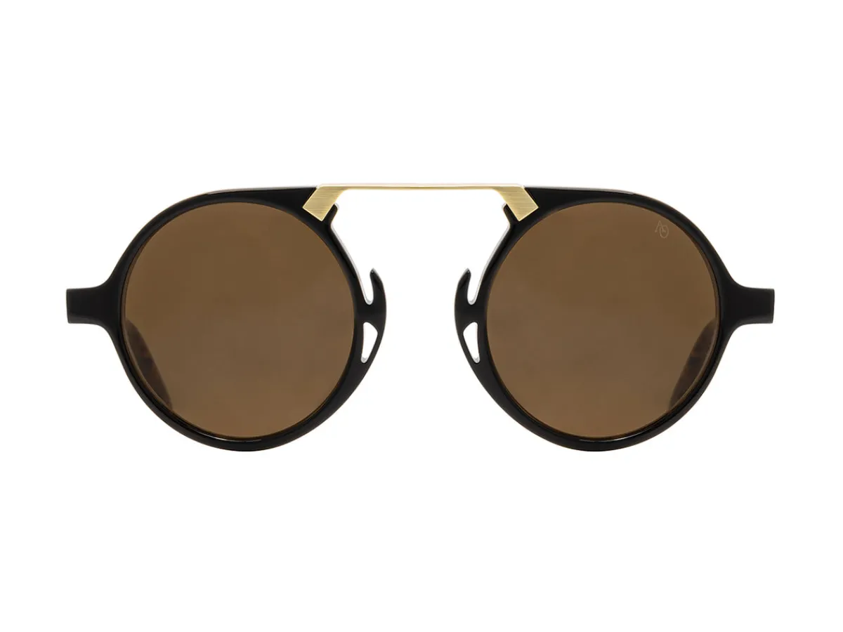 Sunglasses | Eyewear<American Optical Oxford Black Tortoise & Gold Brown Nylon Lens